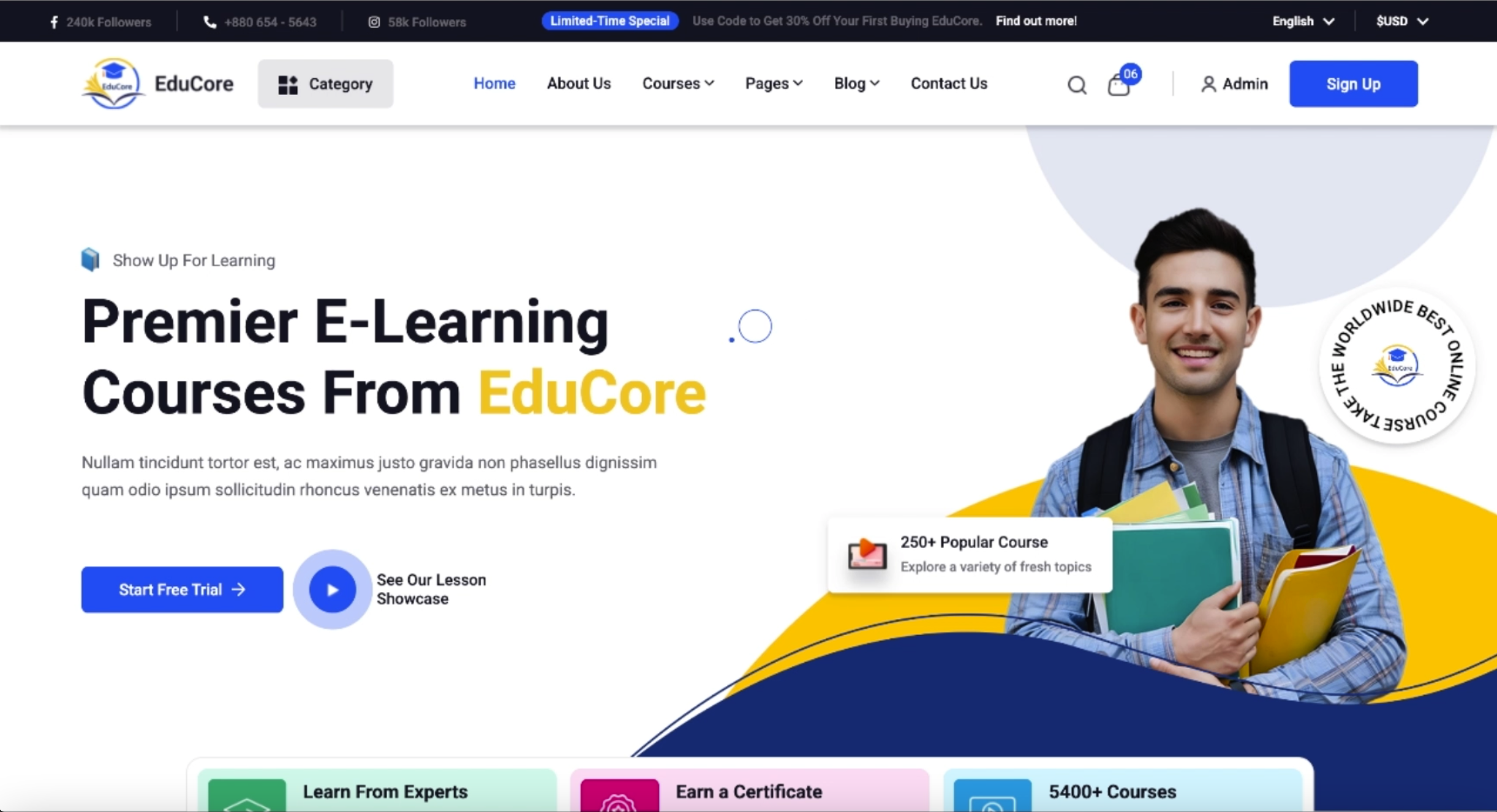 Template Premium Online Course - Bootstrap V5